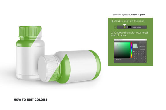 Plastic Container - Pills Bottle - PSD Mockup