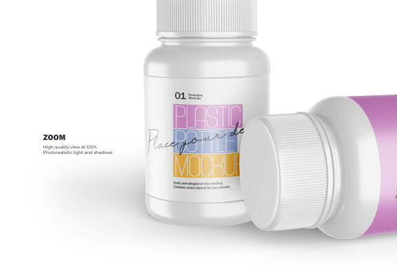 Plastic Container - Pills Bottle - PSD Mockup