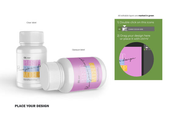 Plastic Container - Pills Bottle - PSD Mockup
