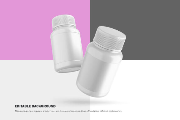 Plastic Container - Pills Bottle - PSD Mockup