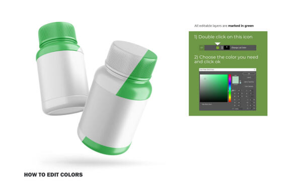 Plastic Container - Pills Bottle - PSD Mockup