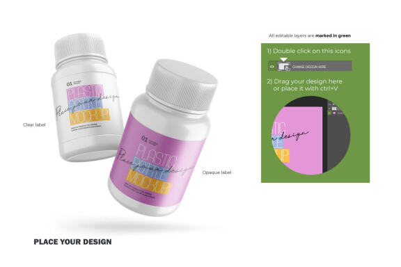 Plastic Container - Pills Bottle - PSD Mockup