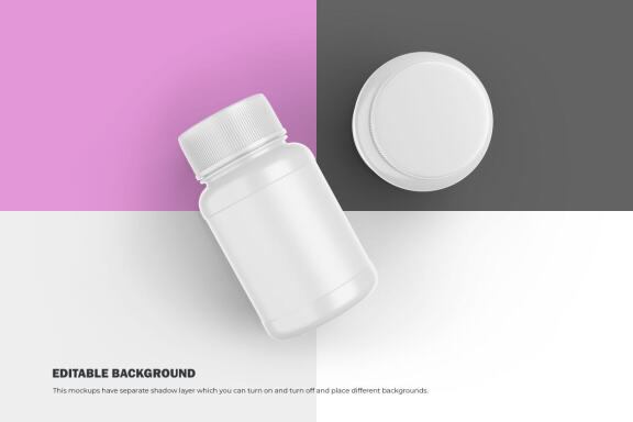 Plastic Container - Pills Bottle - PSD Mockup