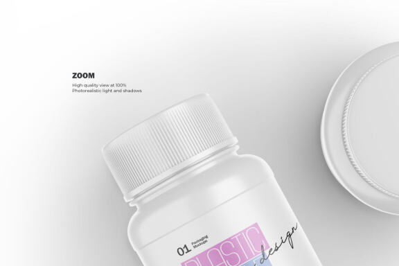 Plastic Container - Pills Bottle - PSD Mockup