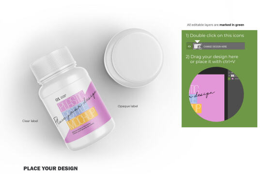 Plastic Container - Pills Bottle - PSD Mockup