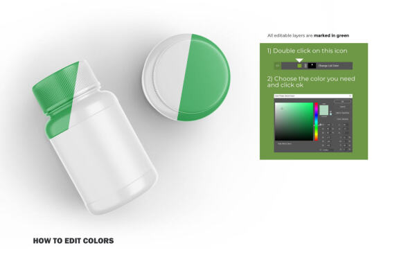 Plastic Container - Pills Bottle - PSD Mockup