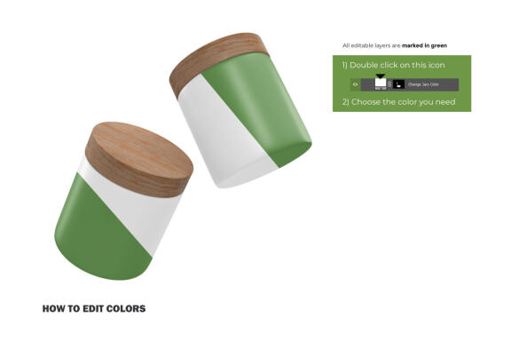Plastic Jars With Wooden Lids - Cosmetic Product Mockup