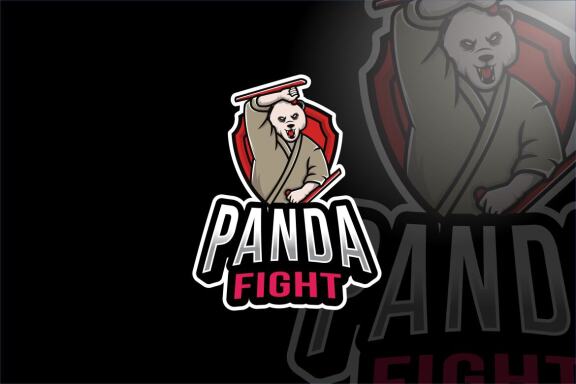 Panda Fight Esport Logo Template