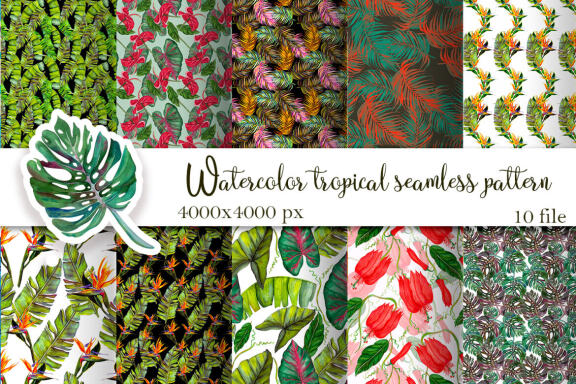 Tropical summer Seamless Travel pattern tiles