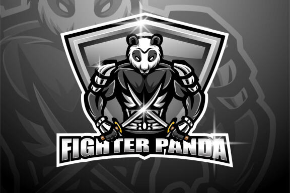 Panda Fighter Esport Mascot