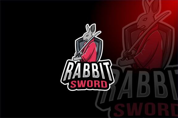 Rabbit Sword Esport Logo Template