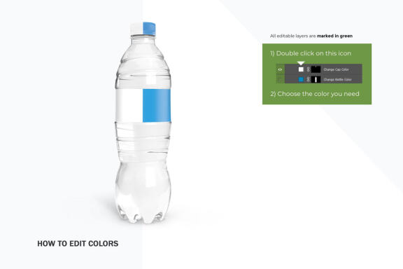 Plastic Water Bottle - Product PSD Mockup