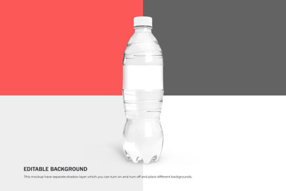 Plastic Water Bottle - Product PSD Mockup