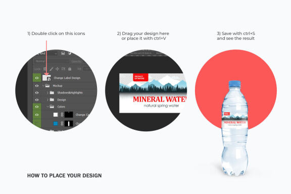 Plastic Water Bottle - Product PSD Mockup