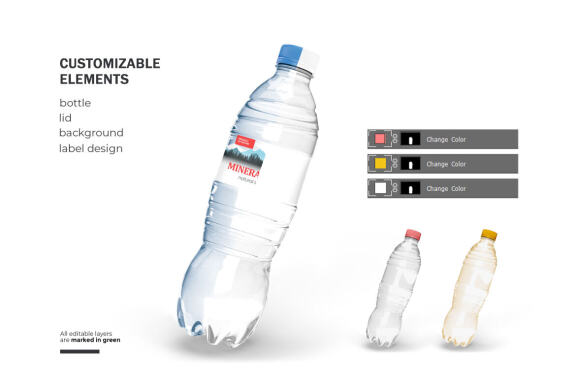 Plastic Water Bottle - Product PSD Mockup