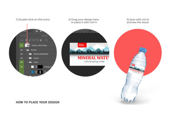 Plastic Water Bottle - Product PSD Mockup