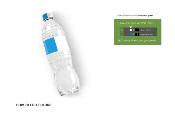 Plastic Water Bottle - Product PSD Mockup