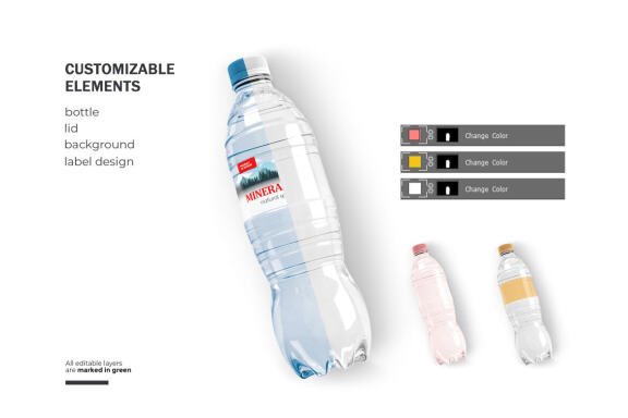 Plastic Water Bottle - Product PSD Mockup
