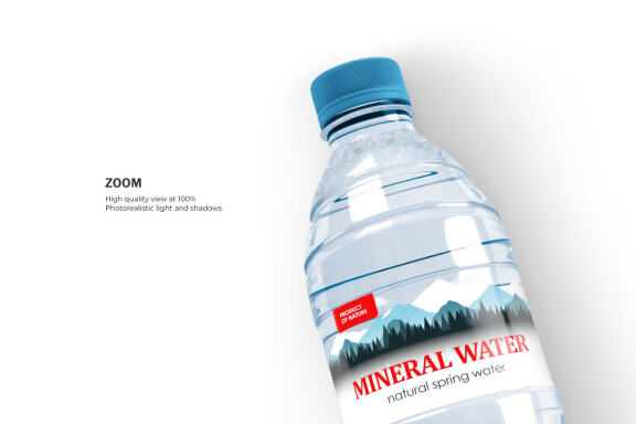 Plastic Water Bottle - Product PSD Mockup