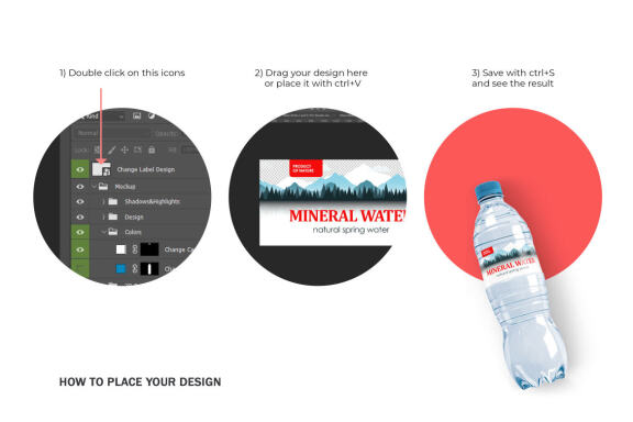 Plastic Water Bottle - Product PSD Mockup