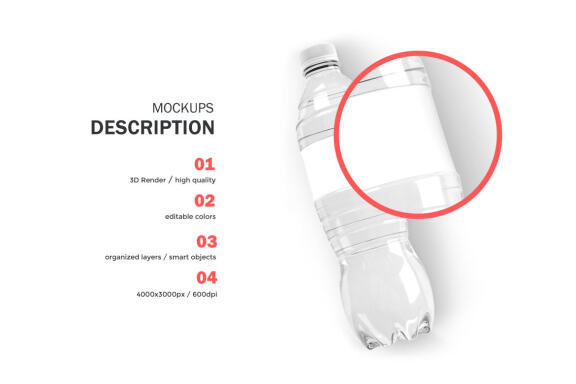 Plastic Water Bottle - Product PSD Mockup