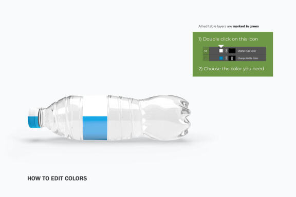 Plastic Water Bottle - Product PSD Mockup