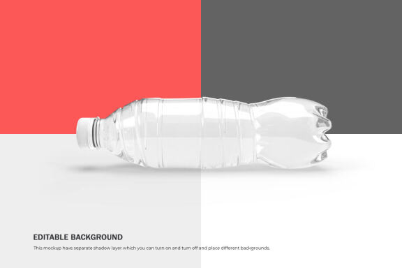Plastic Water Bottle - Product PSD Mockup