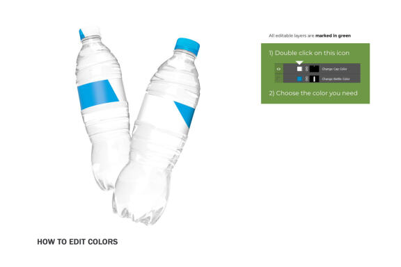 Plastic Water Bottle - Product PSD Mockup