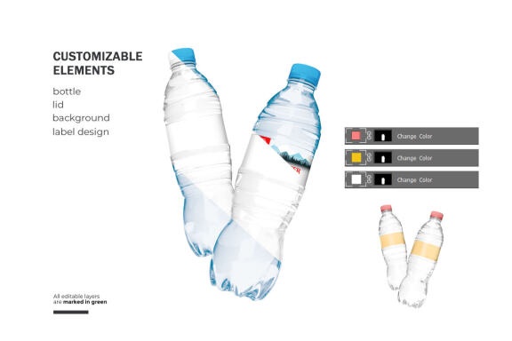 Plastic Water Bottle - Product PSD Mockup