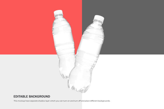 Plastic Water Bottle - Product PSD Mockup