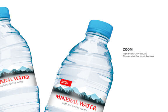 Plastic Water Bottle - Product PSD Mockup