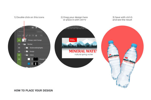 Plastic Water Bottle - Product PSD Mockup
