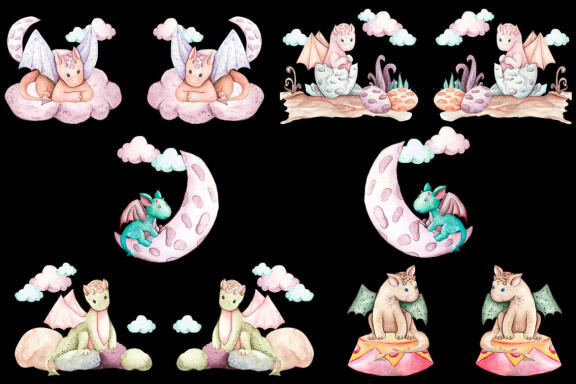 Boho dragon sublimation design, Boho animals sublimation PNG