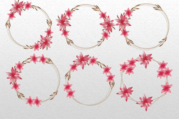 Watercolor Floral Wedding Frame Clipart