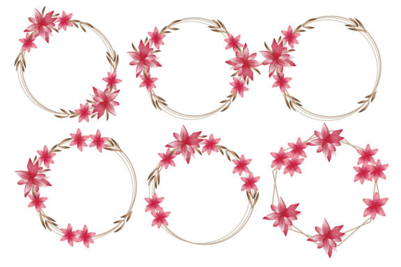 Watercolor Floral Wedding Frame Clipart