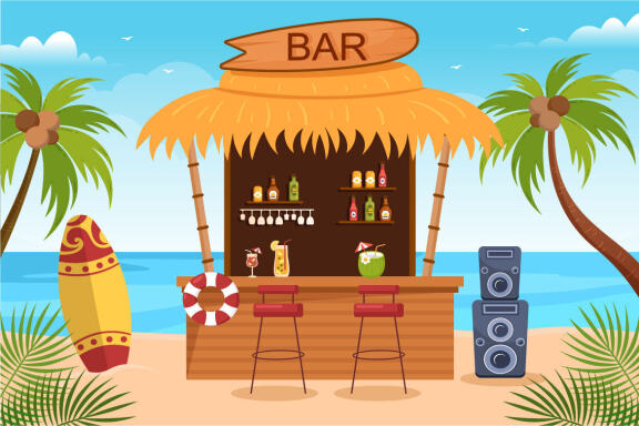 15 Bar or Pub Cartoon Illustration