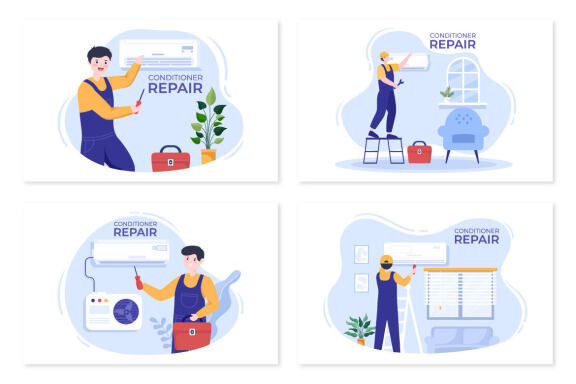 13 Air Conditioner Repair or Installation Illustration