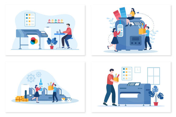 13 Print Shop Design Illustration