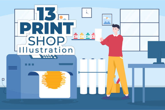 13 Print Shop Design Illustration