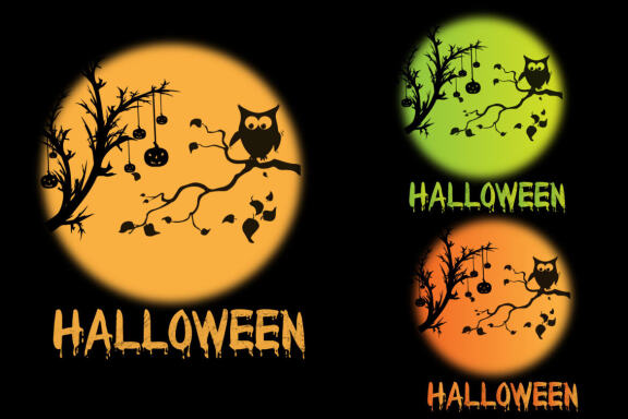 Halloween moon spooky night ghost design