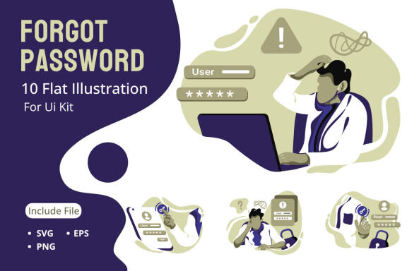 Forgot Fassword Icon Illustration vector for website mobile app