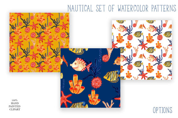 Large collection of underwater watercolors