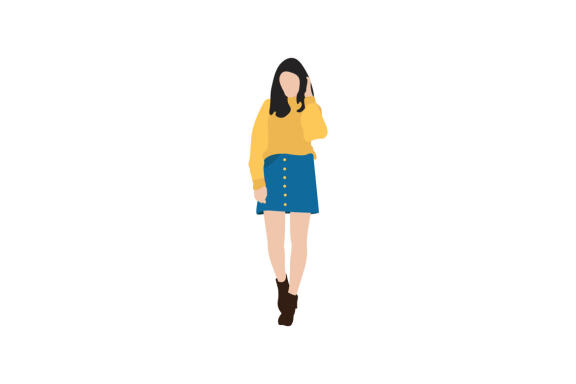 Vector illustration of elegant women posing