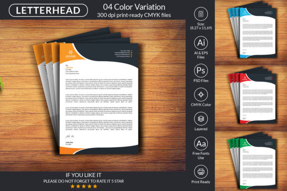 Corporate Letterhead Design Template