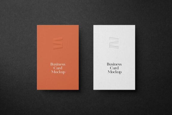 Vertical Business Card Mockup