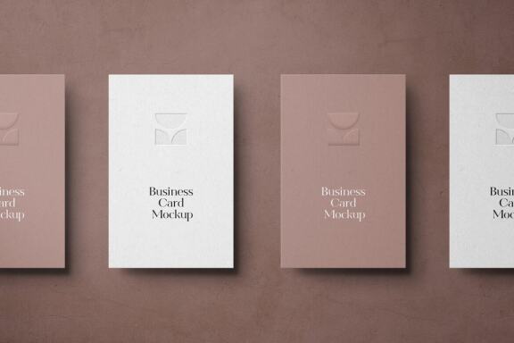 Vertical Business Card Mockup