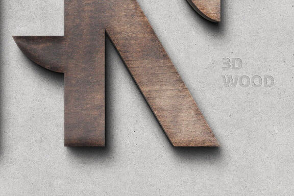 Wooden 3D Logo Mockup