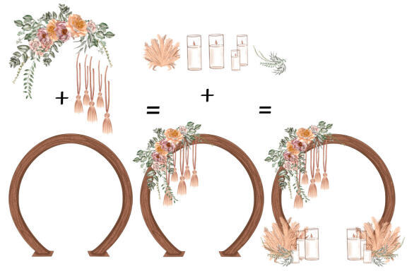 Wedding Decor arch with flowers clipart