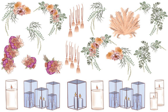 Wedding Decor arch with flowers clipart