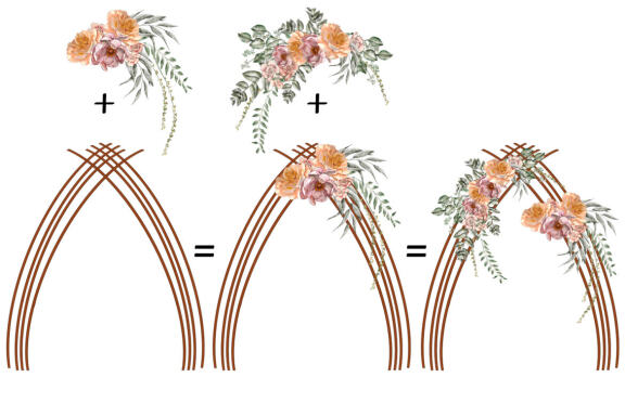 Wedding Decor arch with flowers clipart